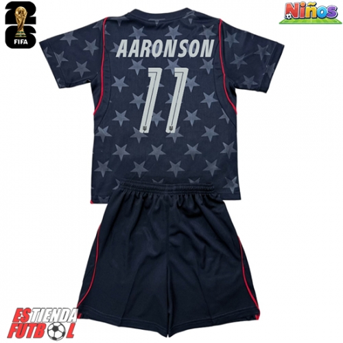 Estados Unidos Brenden Aaronson #11 Segunda Equipación Niños Mundial 2026 Manga Corta (+ Pantalones cortos)
